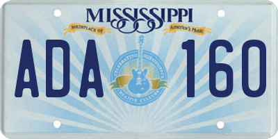 MS license plate ADA160