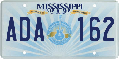MS license plate ADA162