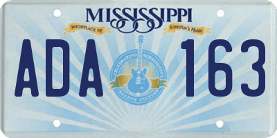 MS license plate ADA163