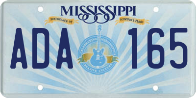 MS license plate ADA165