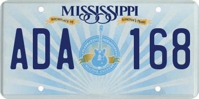 MS license plate ADA168