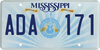 MS license plate ADA171