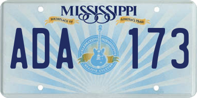 MS license plate ADA173