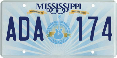 MS license plate ADA174