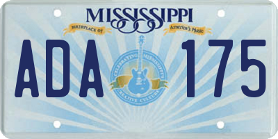 MS license plate ADA175