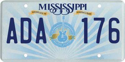 MS license plate ADA176