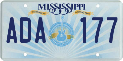 MS license plate ADA177