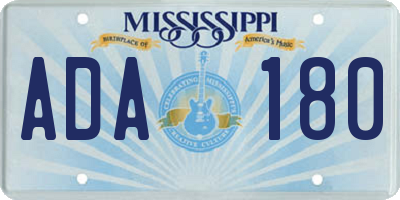 MS license plate ADA180