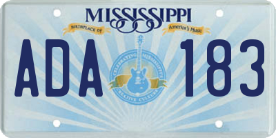 MS license plate ADA183