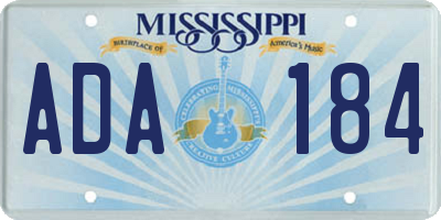MS license plate ADA184