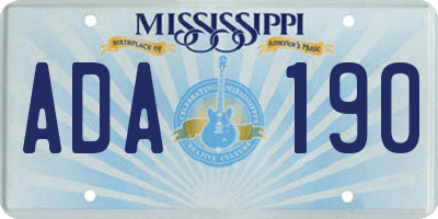 MS license plate ADA190