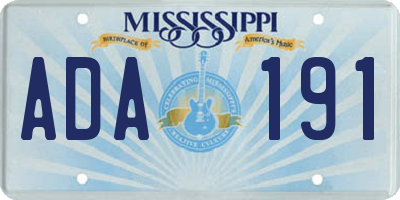 MS license plate ADA191