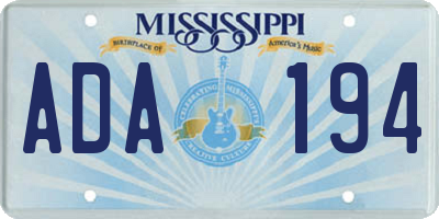 MS license plate ADA194