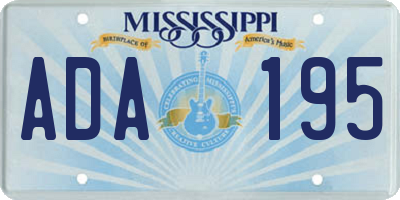 MS license plate ADA195