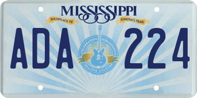 MS license plate ADA224