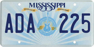 MS license plate ADA225