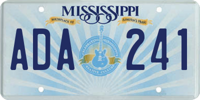 MS license plate ADA241
