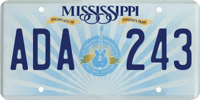 MS license plate ADA243