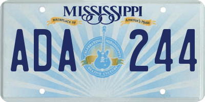 MS license plate ADA244