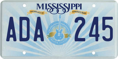 MS license plate ADA245