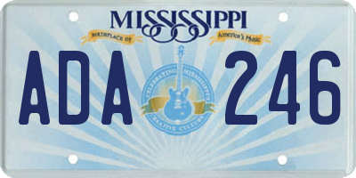 MS license plate ADA246