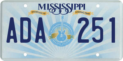 MS license plate ADA251