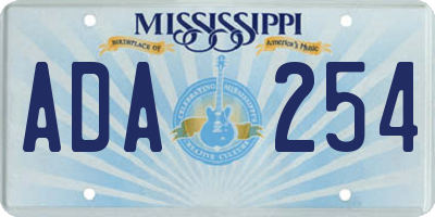 MS license plate ADA254