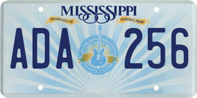 MS license plate ADA256