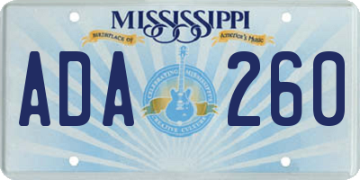 MS license plate ADA260