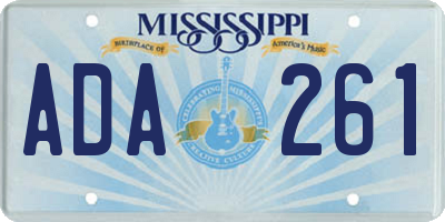 MS license plate ADA261