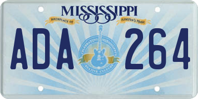MS license plate ADA264