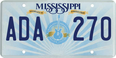 MS license plate ADA270