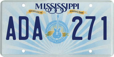 MS license plate ADA271