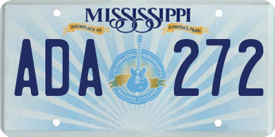 MS license plate ADA272