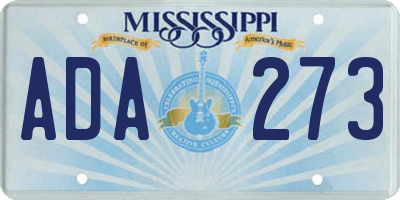 MS license plate ADA273