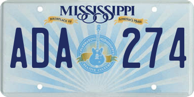 MS license plate ADA274