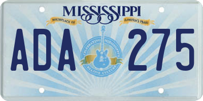 MS license plate ADA275