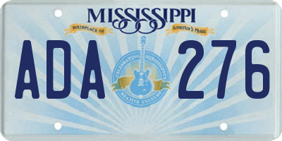 MS license plate ADA276