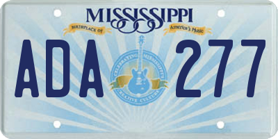 MS license plate ADA277