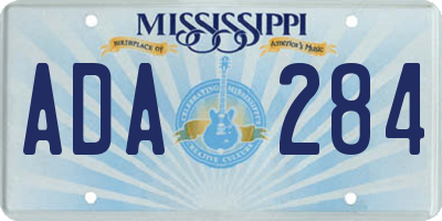 MS license plate ADA284