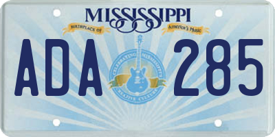 MS license plate ADA285