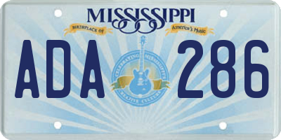 MS license plate ADA286