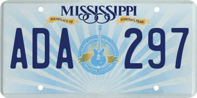MS license plate ADA297