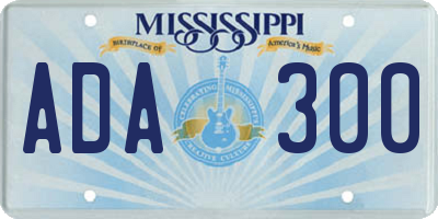 MS license plate ADA300