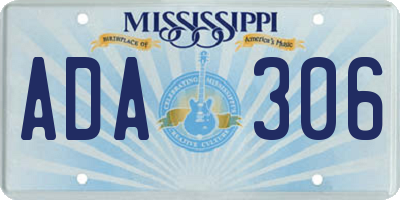 MS license plate ADA306