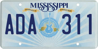 MS license plate ADA311