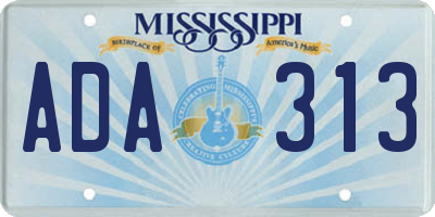 MS license plate ADA313