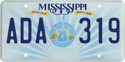 MS license plate ADA319