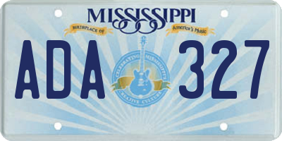 MS license plate ADA327