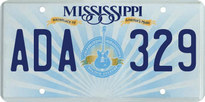 MS license plate ADA329